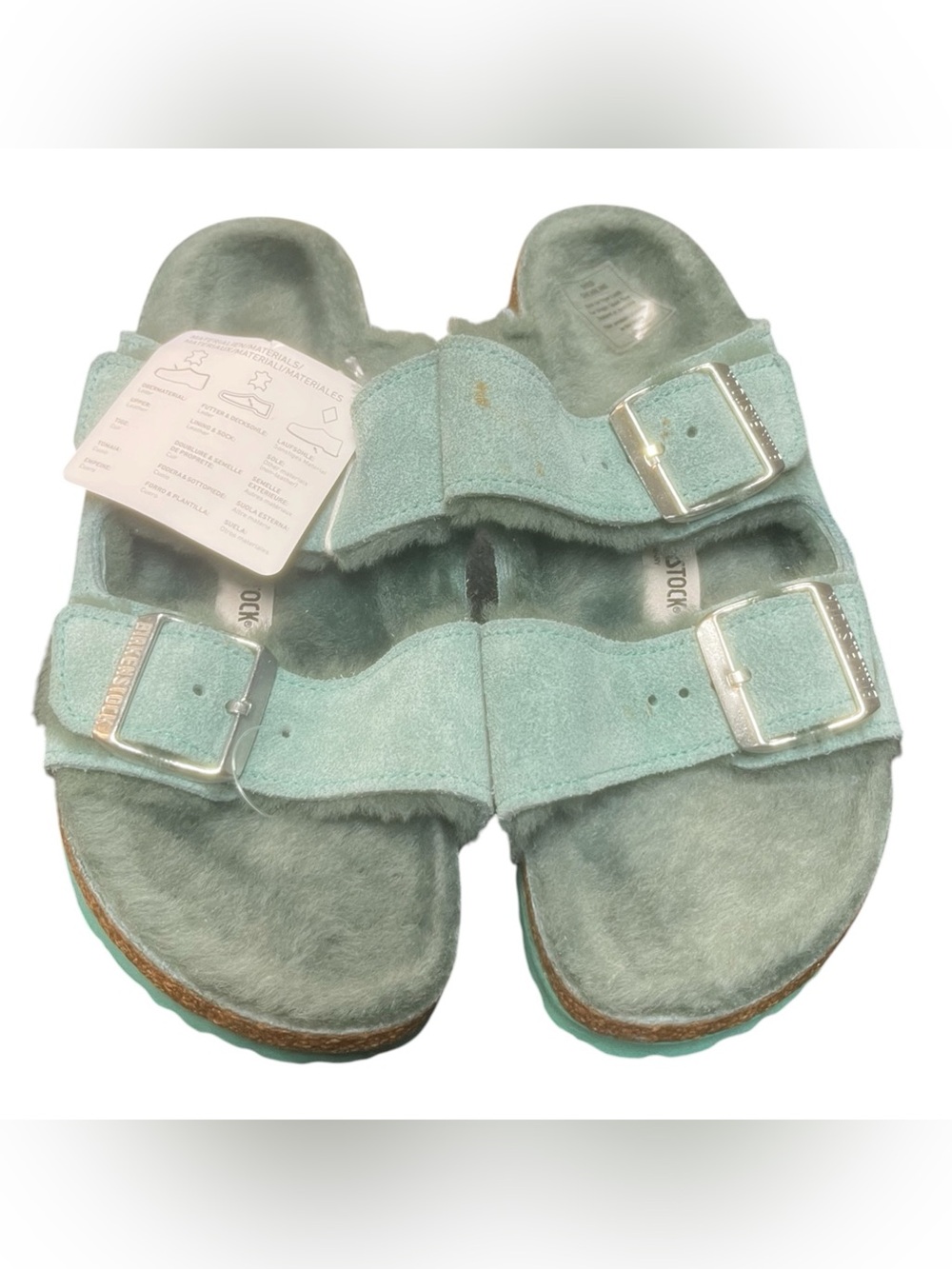 Birkenstock New without Box Arizona Shearling Beryl Suede Regular -sz 37